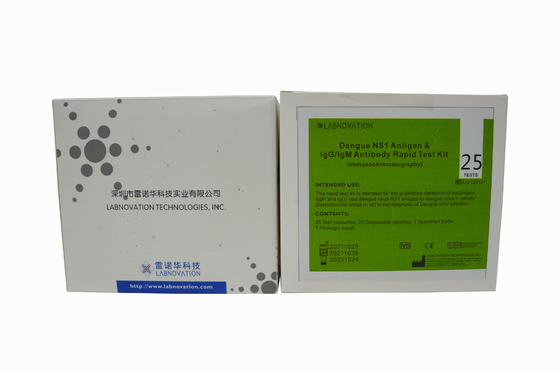 ISO13485 25 Testleri NS1 IgM IgG için Dang Antijen Antikor Test Kiti
